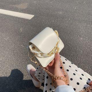 Chain Mini Faux Leather Crossbody Bag