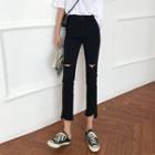 Ripped Slim-fit Cropped Jeans