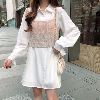 Mini A-line Shirtdress / Knit Camisole Top