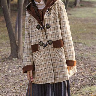 Gingham Coat With Single Breasted