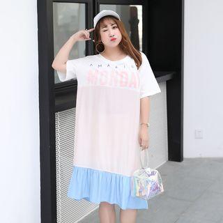 Short-sleeve Paneled T-shirt Dress