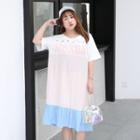 Short-sleeve Paneled T-shirt Dress