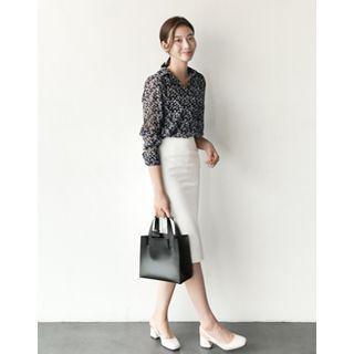 Pattern Sheer Blouse