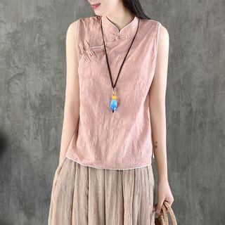 Frog-buttoned Sleeveless Top