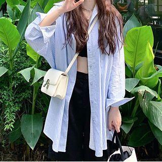 Short-sleeve T-shirt / Striped Shirt / Wide Leg Shorts