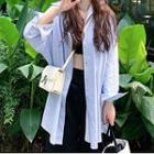 Short-sleeve T-shirt / Striped Shirt / Wide Leg Shorts