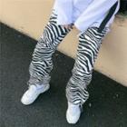 Zebra Stripe High-waist Straight-cut Pants