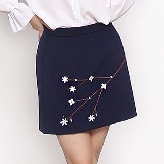 Blossom Embroidered Miniskirt