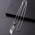 Wing Pendant Stainless Steel Necklace Silver - One Size
