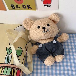 Fleece Bear Crossbody Bag Yellow - One Size