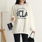 Letter-printed Oversized Dumble Pullover