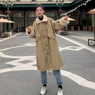 Faux Shearling Buttoned Cargo Coat