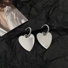 Heart Drop Earring 1 Pair - Earrring - Silver - Love Heart - Silver - One Size
