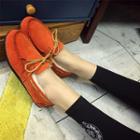 Drawstring Stitched Fleece-lining Loafers