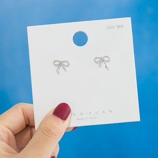 925 Sterling Silver Bow Earring Silver - One Size