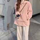 Long-sleeve Lettering Half-zip  Sweatshirt