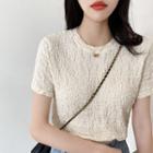Short-sleeve Ruched Slim-fit Top