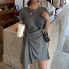 Short-sleeve Asymmetric Mini T-shirt Dress