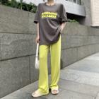 Elbow-sleeve Lettering T-shirt / Pants