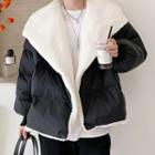 Fleece-lined Lapel Oversize Padding Jacket