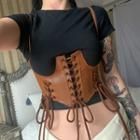 Lace Up Cropped Corset Top (various Designs)