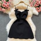 Spaghetti Strap Rhinestone Detail Mini Dress