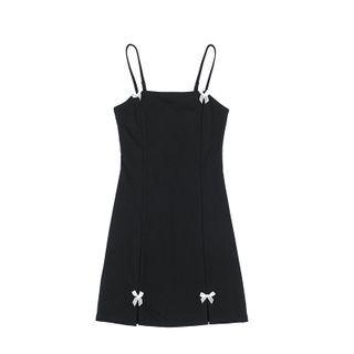 Spaghetti Strap Bow Sheath Dress