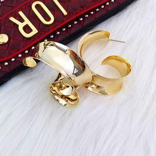 Polished Alloy Earring As Shown In Figure - One Size
