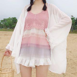 Color Block Camisole Top / Light Jacket