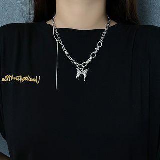 Butterfly Pendant Stainless Steel Necklace Necklace - Silver - One Size