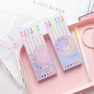 Set Of 6: Dual Head Erasable Highlighter