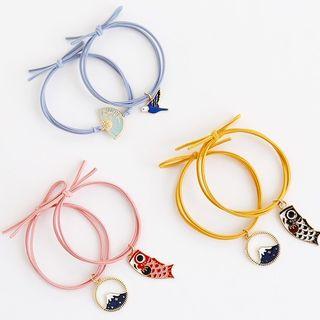 Set Of 2: Alloy Hair Tie (assorted Designs)