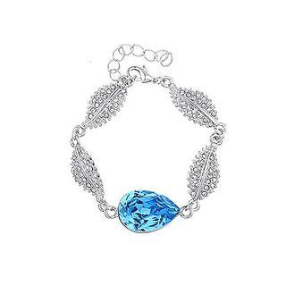 Brilliant Blue Austrian Element Crystal Water Drop Shape Bracelet