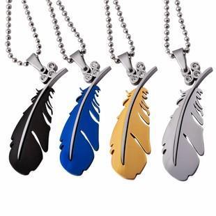 Feather Necklace Gold - One Size