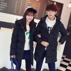 Couple Matching Letter Padded Hooded Coat