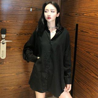 Plain Sashed Shirt Black - One Size