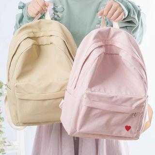 Heart Embroidered Lightweight Backpack
