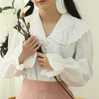 Laced Sailor-collar Blouse