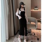 Cold-shoulder T-shirt / Sheath Jumper Dress