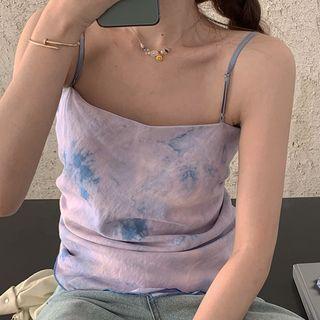Plain Short-sleeve T-shirt / Dye Print Camisole