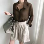 Long-sleeve See-through Shirt