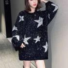 Star Pattern Sweater Black - One Size