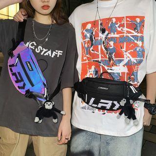 Lettering Reflective Belt Bag