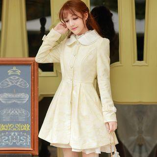 Peter Pan-collar A-line Long Jacket