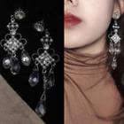 Faux Crystal Dangle Earring 1000a - White - One Size