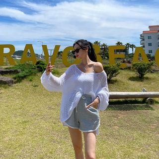 Over-fit Open-knit Top