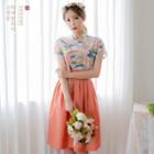 Modern Hanbok Short-sleeve Floral Top