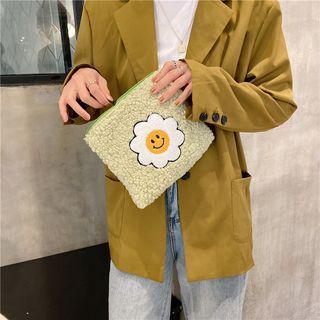 Faux-shearling Zip Pouch