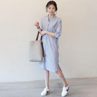 Cutout-back Midi Shirt Dress