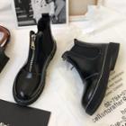 Platform Block Heel Zip Detail Short Boots